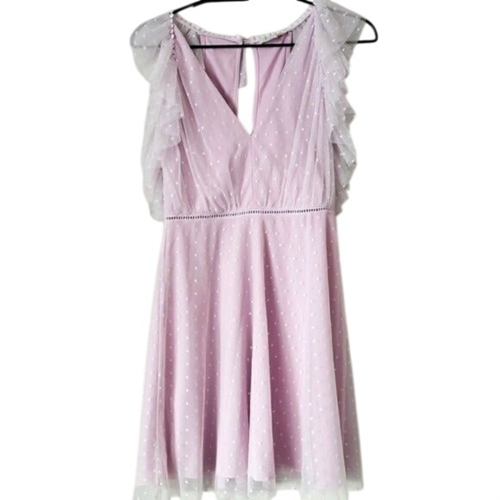Gianni‎ Bini Dress size Small Lace overlay sleeveless lavender purple